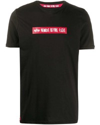 T-shirt à col rond imprimé noir Alpha Industries