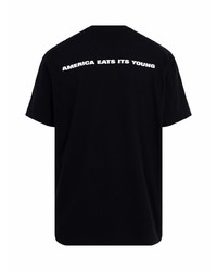 T-shirt à col rond imprimé noir Supreme