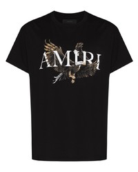 T-shirt à col rond imprimé noir Amiri