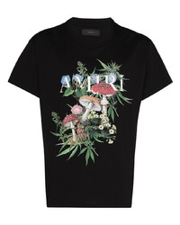 T-shirt à col rond imprimé noir Amiri