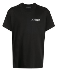 T-shirt à col rond imprimé noir Amiri