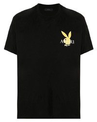 T-shirt à col rond imprimé noir Amiri