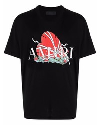 T-shirt à col rond imprimé noir Amiri