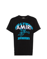 T-shirt à col rond imprimé noir Amiri