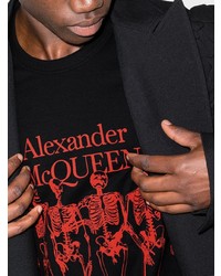 T-shirt à col rond imprimé noir Alexander McQueen