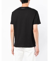 T-shirt à col rond imprimé noir Hackett