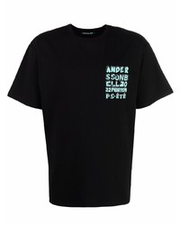 T-shirt à col rond imprimé noir Andersson Bell