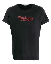 T-shirt à col rond imprimé noir Ann Demeulemeester