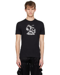 T-shirt à col rond imprimé noir Anna Sui