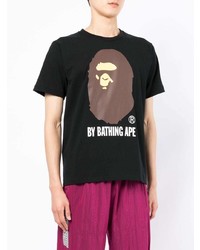 T-shirt à col rond imprimé noir A Bathing Ape