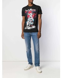 T-shirt à col rond imprimé noir DSQUARED2