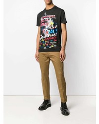 T-shirt à col rond imprimé noir DSQUARED2