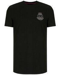 T-shirt à col rond imprimé noir Armani Exchange