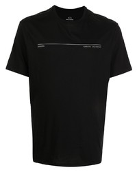 T-shirt à col rond imprimé noir Armani Exchange