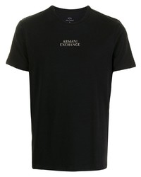 T-shirt à col rond imprimé noir Armani Exchange