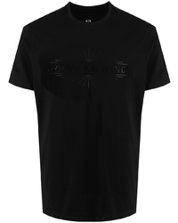 T-shirt à col rond imprimé noir Armani Exchange