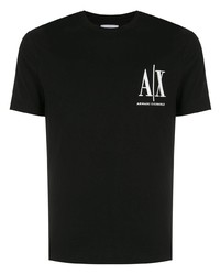 T-shirt à col rond imprimé noir Armani Exchange