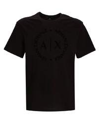 T-shirt à col rond imprimé noir Armani Exchange