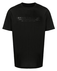 T-shirt à col rond imprimé noir Armani Exchange