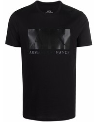 T-shirt à col rond imprimé noir Armani Exchange