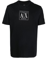 T-shirt à col rond imprimé noir Armani Exchange