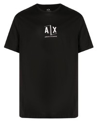 T-shirt à col rond imprimé noir Armani Exchange