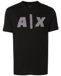 T-shirt à col rond imprimé noir Armani Exchange