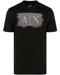 T-shirt à col rond imprimé noir Armani Exchange