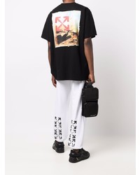 T-shirt à col rond imprimé noir Off-White