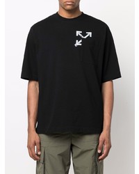 T-shirt à col rond imprimé noir Off-White