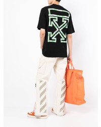 T-shirt à col rond imprimé noir Off-White