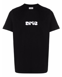 T-shirt à col rond imprimé noir ARTE