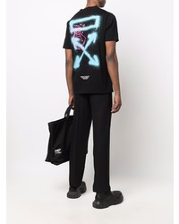 T-shirt à col rond imprimé noir Off-White