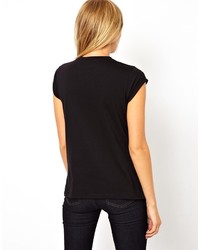 T-shirt à col rond imprimé noir Asos