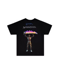 T-shirt à col rond imprimé noir Travis Scott Astroworld