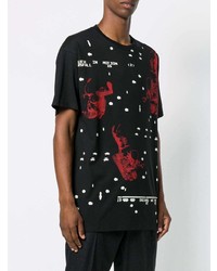 T-shirt à col rond imprimé noir Raf Simons