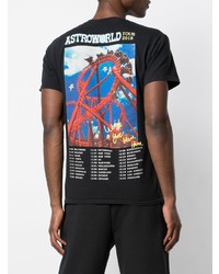 T-shirt à col rond imprimé noir Travis Scott