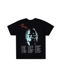 T-shirt à col rond imprimé noir Travis Scott Astroworld