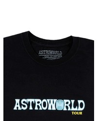 T-shirt à col rond imprimé noir Travis Scott Astroworld