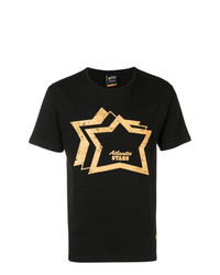 T-shirt à col rond imprimé noir atlantic stars