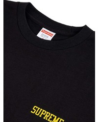 T-shirt à col rond imprimé noir Supreme