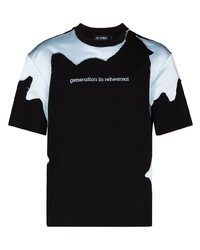 T-shirt à col rond imprimé noir AV Vattev