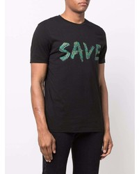 T-shirt à col rond imprimé noir Save The Duck