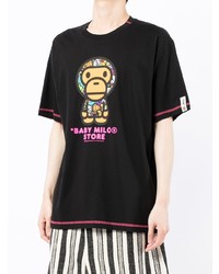 T-shirt à col rond imprimé noir *BABY MILO® STORE BY *A BATHING APE®