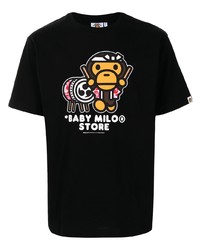 T-shirt à col rond imprimé noir *BABY MILO® STORE BY *A BATHING APE®