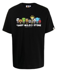 T-shirt à col rond imprimé noir *BABY MILO® STORE BY *A BATHING APE®