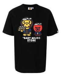 T-shirt à col rond imprimé noir *BABY MILO® STORE BY *A BATHING APE®