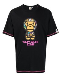 T-shirt à col rond imprimé noir *BABY MILO® STORE BY *A BATHING APE®