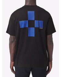 T-shirt à col rond imprimé noir Burberry