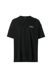 T-shirt à col rond imprimé noir Balenciaga